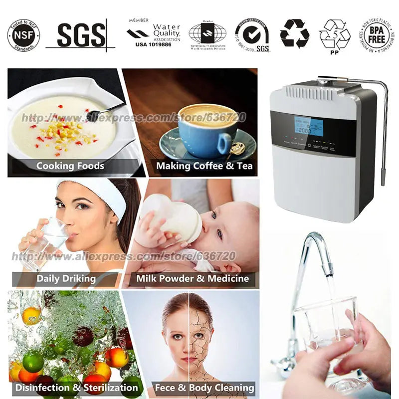 Alkaline Water Ionizer & Heater PH2.5-11.2