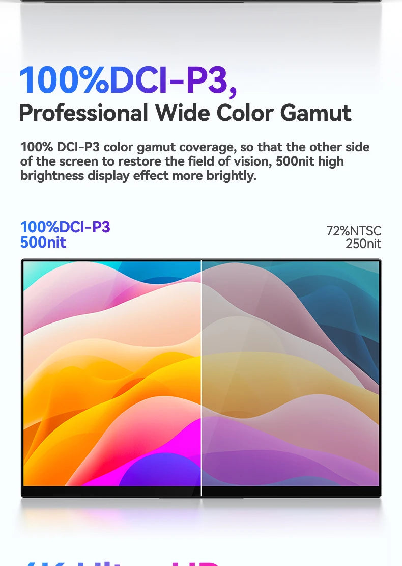 QLED 4K Portable Touch Monitor 60Hz 15.6 Inch
