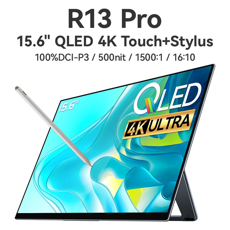 QLED 4K Portable Touch Monitor 60Hz 15.6 Inch