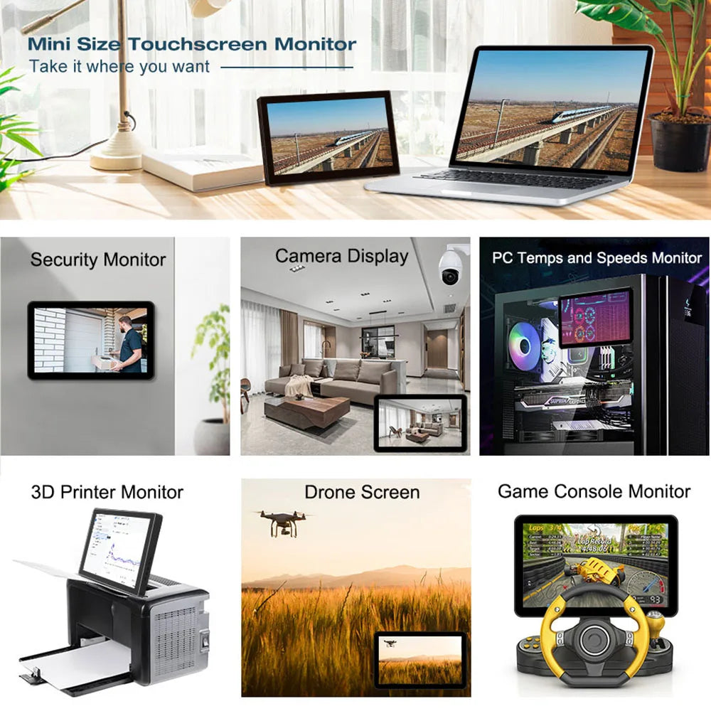 Mini Portable Touchscreen Monitor HD 60Hz 7/8 Inch