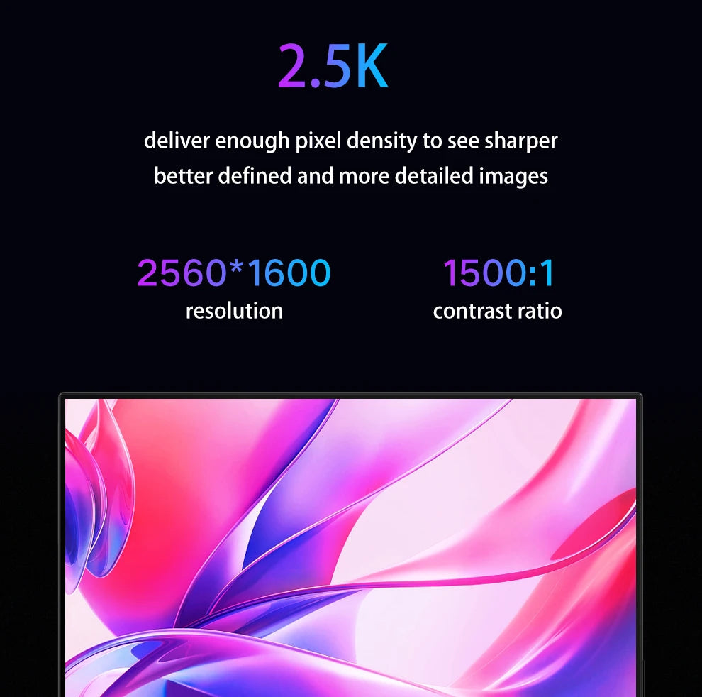 2560x1600p Portable Touch Screen Gaming Monitor 144hz 16 Inch