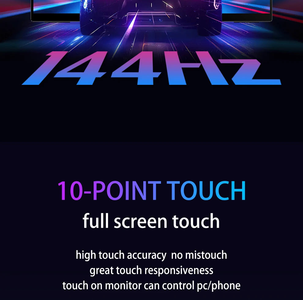 2560x1600p Portable Touch Screen Gaming Monitor 144hz 16 Inch