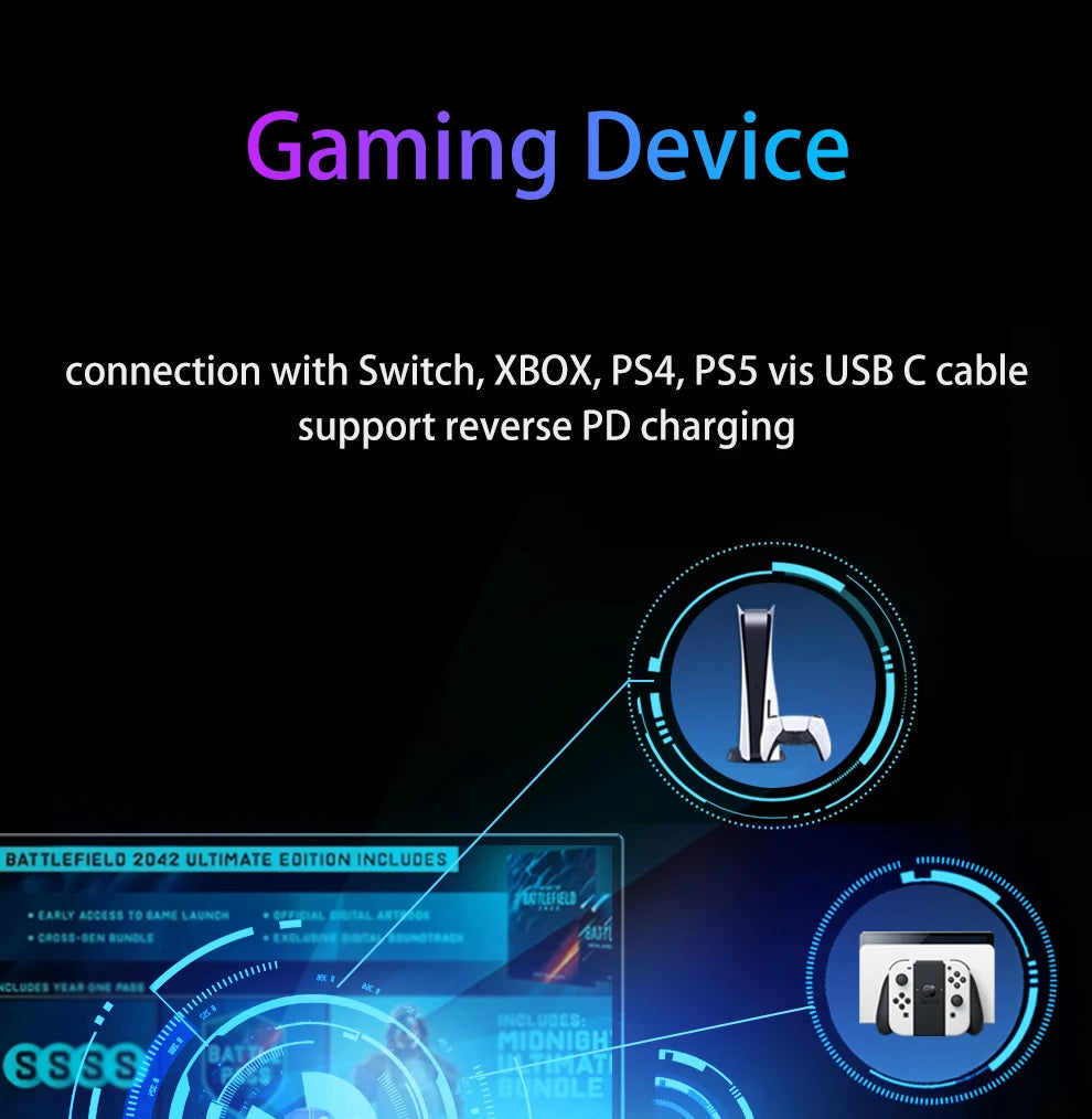 2560x1600p Portable Touch Screen Gaming Monitor 144hz 16 Inch