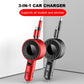 Retractable 3 in 1 Car Charger USB Type C, Apple & Micro USB