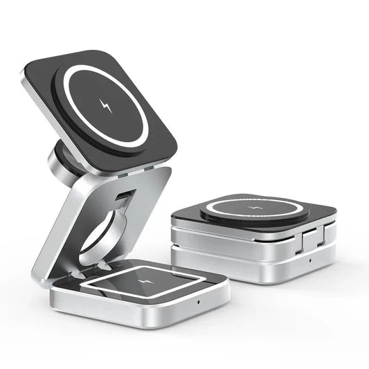 3 In 1 Foldable Magnetic Wireless Charger Stand