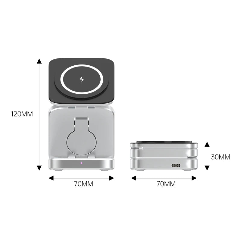3 In 1 Foldable Magnetic Wireless Charger Stand