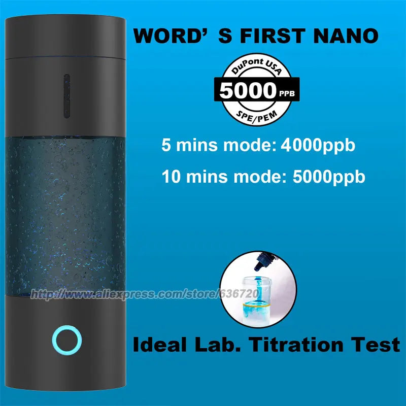5000 PPB Hydrogen Water Bottle