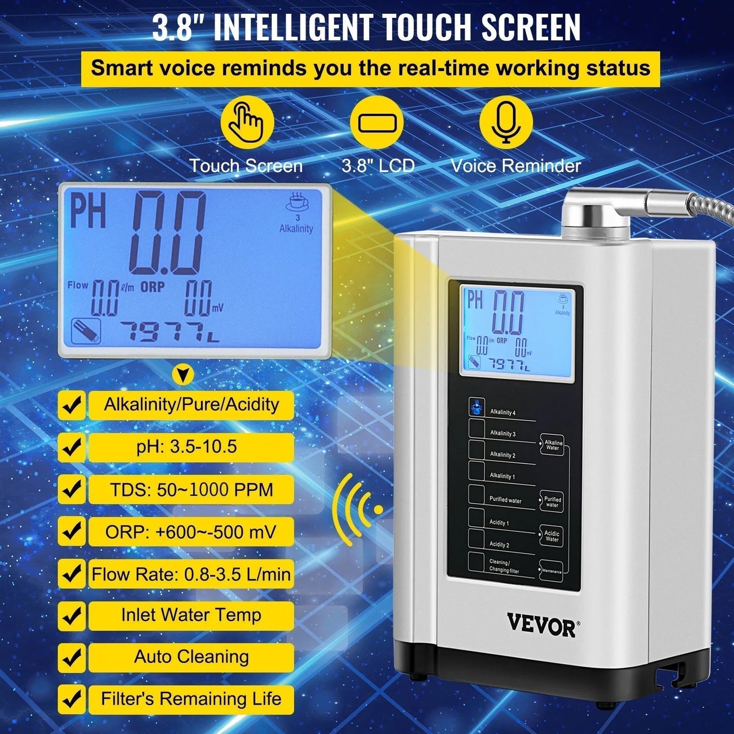 Water Ionizer Machine PH3.5-10.5