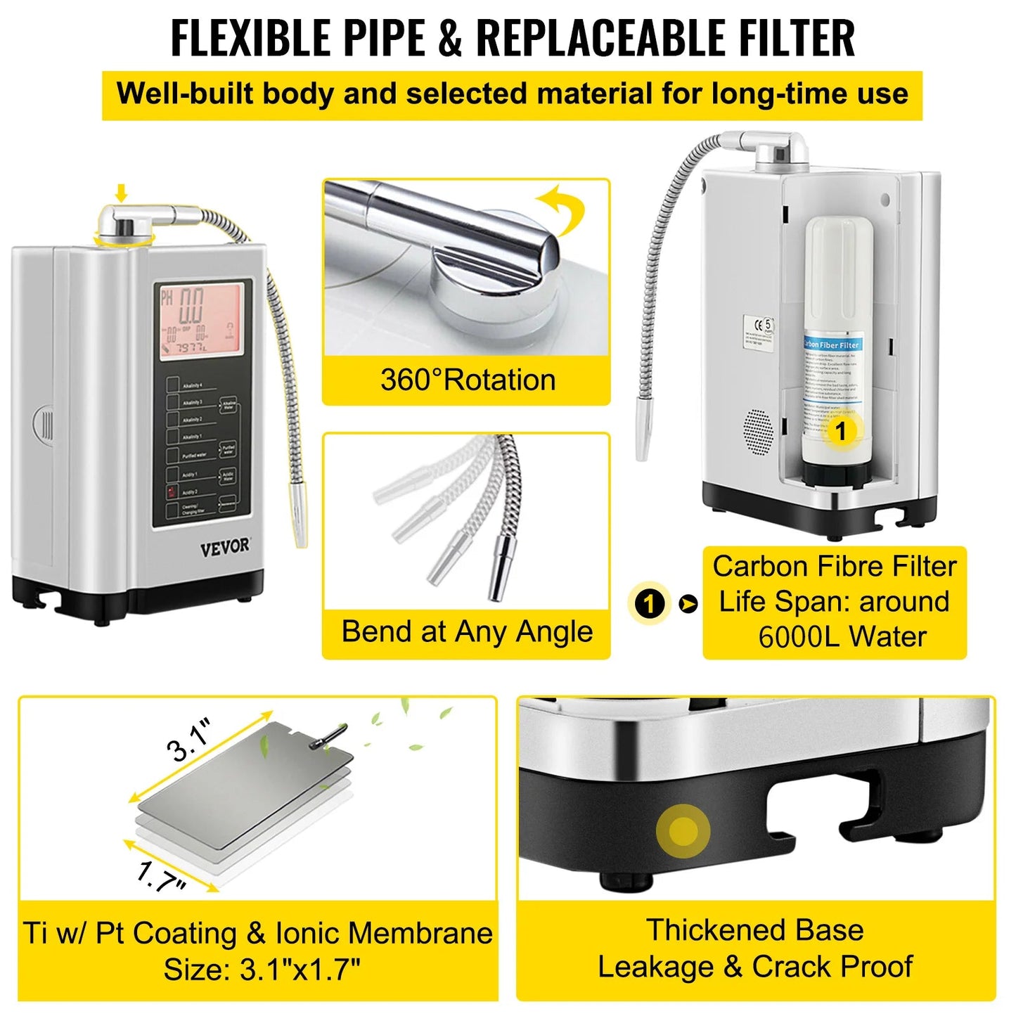 Water Ionizer Machine PH3.5-10.5