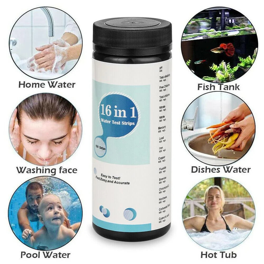 50x 16In1 Drinking Water Test Kit Strips