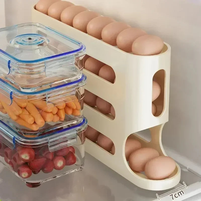 Roll-Down Refrigerator Egg Organizer
